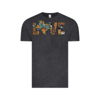 Vintage Black love texas map sunflower leopard cowhide Vintage Tee - Artiststas