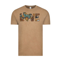 Vintage Coffee love texas map sunflower leopard cowhide Vintage Tee - Artiststas