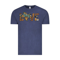 Vintage Denim love texas map sunflower leopard cowhide Vintage Tee - Artiststas