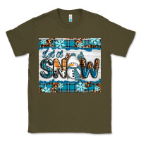Army Green let it snow Classic Tee - RanaPortraitStore