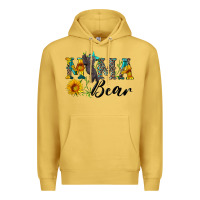 Antique Gold blue mama bear with cute bear Premium Hoodie - Artiststas