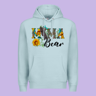 Blue Mama Bear With Cute Bear Premium Hoodie Designed By Artiststas