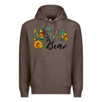 Coffee blue mama bear with cute bear Premium Hoodie - Artiststas