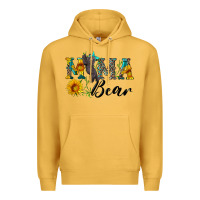 Mustard blue mama bear with cute bear Premium Hoodie - Artiststas