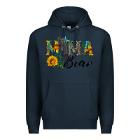 Navy blue mama bear with cute bear Premium Hoodie - Artiststas