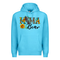 Ocean Blue blue mama bear with cute bear Premium Hoodie - Artiststas