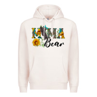 Pale Pink blue mama bear with cute bear Premium Hoodie - Artiststas