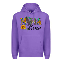 Purple blue mama bear with cute bear Premium Hoodie - Artiststas