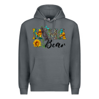 Rock blue mama bear with cute bear Premium Hoodie - Artiststas