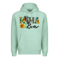Seafoam blue mama bear with cute bear Premium Hoodie - Artiststas