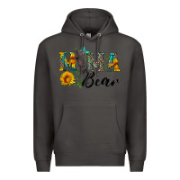 Smoke blue mama bear with cute bear Premium Hoodie - Artiststas