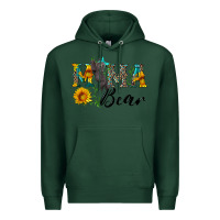 Sports Green blue mama bear with cute bear Premium Hoodie - Artiststas