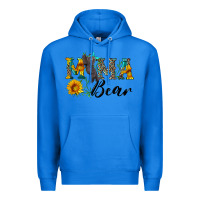 True Royal blue mama bear with cute bear Premium Hoodie - Artiststas