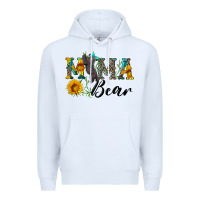 White blue mama bear with cute bear Premium Hoodie - Artiststas