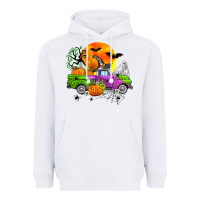 White halloween farm truck Heavyweight Hoodie - Zillion Design Studio