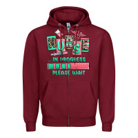 Burgundy nurse in progress please wait Zipper Hoodie - RanaPortraitStore