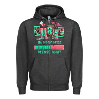 Charcoal Heather nurse in progress please wait Zipper Hoodie - RanaPortraitStore