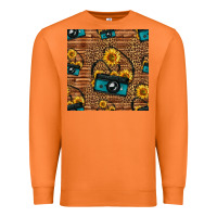 Carrot western sunflowers camera seamless pattern Premium Sweatshirt - HRA Design Shop
