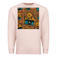 Pale Pink western sunflowers camera seamless pattern Premium Sweatshirt - HRA Design Shop
