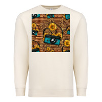 Sandshell western sunflowers camera seamless pattern Premium Sweatshirt - HRA Design Shop