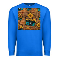 True Royal western sunflowers camera seamless pattern Premium Sweatshirt - HRA Design Shop