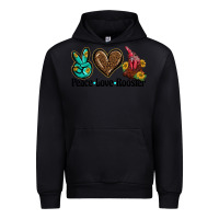 Black peace love rooster Urban Hoodie - BarkalooDesign