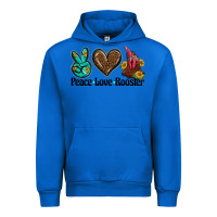 Cobalt peace love rooster Urban Hoodie - BarkalooDesign
