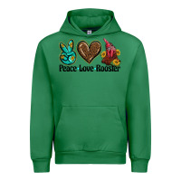 Emerald peace love rooster Urban Hoodie - BarkalooDesign