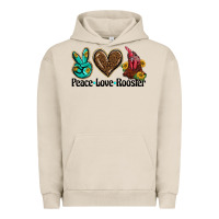 Pigment French Oak peace love rooster Urban Hoodie - BarkalooDesign