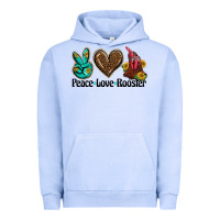 Pigment Grape Ice peace love rooster Urban Hoodie - BarkalooDesign