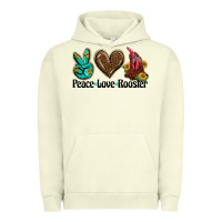 Pigment Pistachio peace love rooster Urban Hoodie - BarkalooDesign