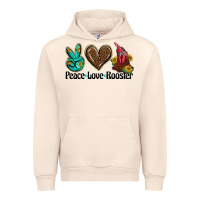 Sandshell peace love rooster Urban Hoodie - BarkalooDesign