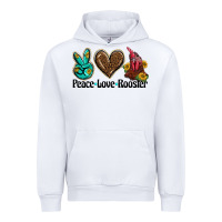 White peace love rooster Urban Hoodie - BarkalooDesign