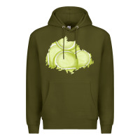 Army Green tennis patch Premium Hoodie - AdoDesignShop