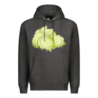 Charcoal Heather tennis patch Premium Hoodie - AdoDesignShop