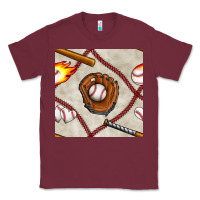 Baseball Glove And Bat Seamless Pattern Classic Tee | Teevron