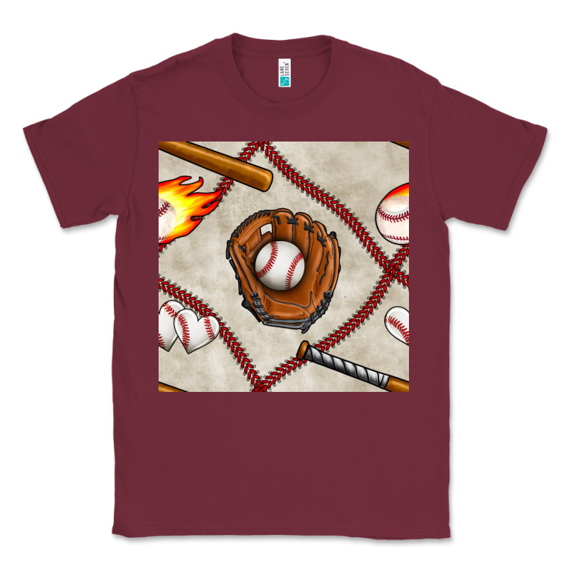 Baseball Glove And Bat Seamless Pattern Classic Tee by BundleAndBundleShop | Teevron