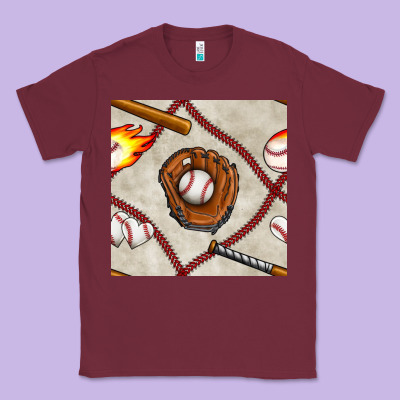Baseball Glove And Bat Seamless Pattern Classic Tee Designed By Bundleandbundleshop