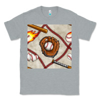 Heather Grey baseball glove and bat seamless pattern Classic Tee - BundleAndBundleShop
