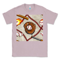 Lilac baseball glove and bat seamless pattern Classic Tee - BundleAndBundleShop