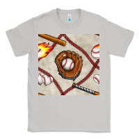 Moon Dust baseball glove and bat seamless pattern Classic Tee - BundleAndBundleShop