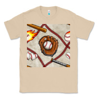 Mushroom baseball glove and bat seamless pattern Classic Tee - BundleAndBundleShop
