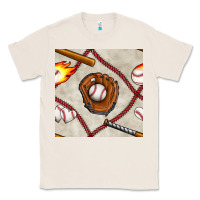Natural baseball glove and bat seamless pattern Classic Tee - BundleAndBundleShop