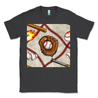 Smoke baseball glove and bat seamless pattern Classic Tee - BundleAndBundleShop