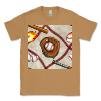 Toasted Coconut baseball glove and bat seamless pattern Classic Tee - BundleAndBundleShop