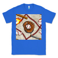 True Royal baseball glove and bat seamless pattern Classic Tee - BundleAndBundleShop