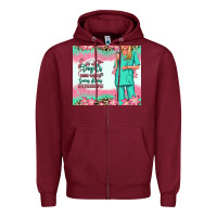 Burgundy not all angels have wings blonde nurse Zipper Hoodie - RanaPortraitStore