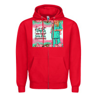 Red not all angels have wings blonde nurse Zipper Hoodie - RanaPortraitStore