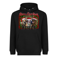 Black merry christmas heifer Heavyweight Hoodie - RanaPortraitStore