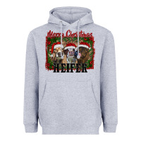 Heather Grey merry christmas heifer Heavyweight Hoodie - RanaPortraitStore